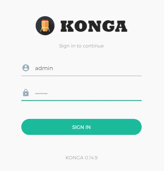 การกรอกข้อมูลเพื่อเข้าระบบ KONGA