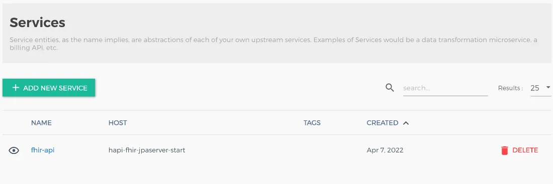 รายละเอียดของ fhir-api ที่มีการสร้างเรียบร้อยแล้ว