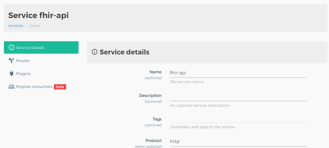 รายละเอียดของ Service fhir-api