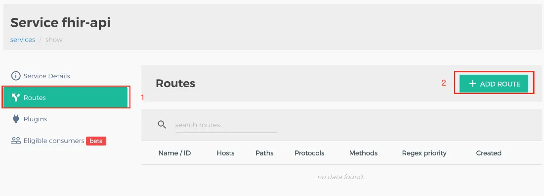 การสร้าง Route ให้กับ Service fhir-api