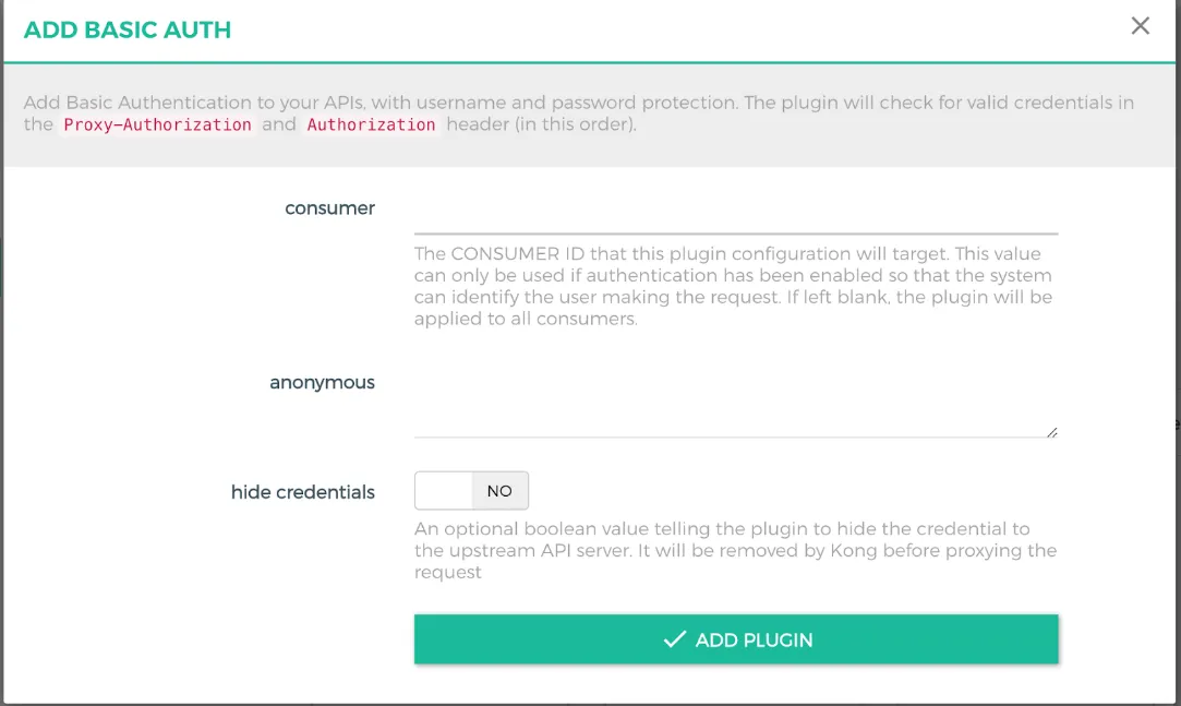 การกำหนดค่า Basic Auth Plugin