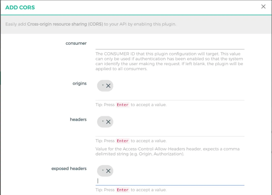 การกำหนดค่า Cors Plugin
