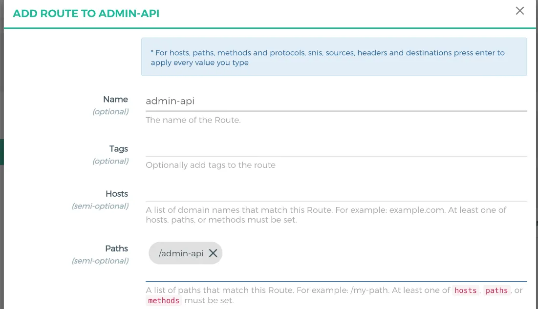 การเพิ่มข้อมูล Route ให้กับ admin-api