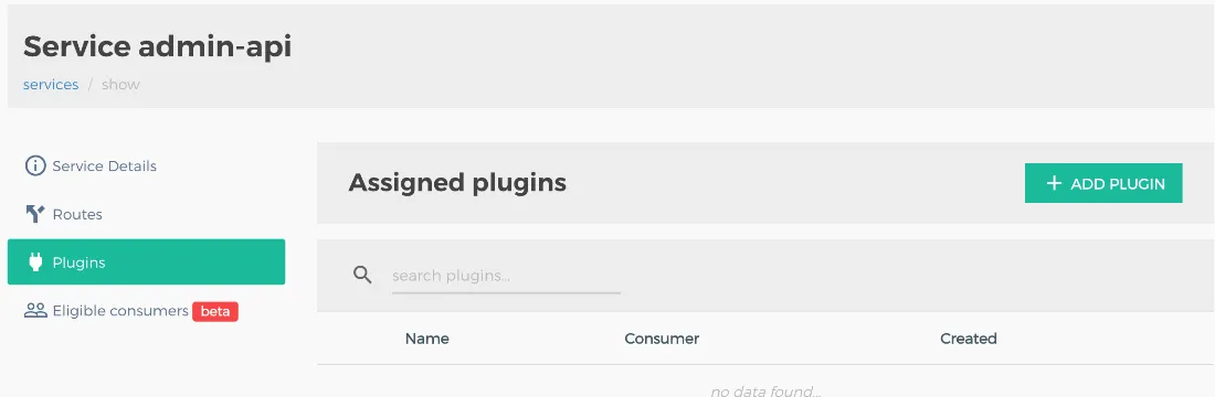 การเพิ่ม Plugin ให้กับ Service admin-api