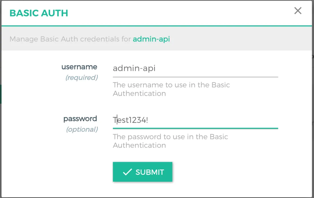 การตั้งค่า username password สำหรับ Basic Auth